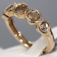 画像3: K18PGローズカットダイヤモンドリング D0.57 3.3g #7.5 鑑別カード (3)