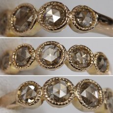 画像4: K18PGローズカットダイヤモンドリング D0.57 3.3g #7.5 鑑別カード (4)