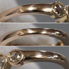 画像6: K18PGローズカットダイヤモンドリング D0.57 3.3g #7.5 鑑別カード (6)