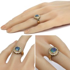 画像9: K18ブラックオパールダイヤモンドリング BkO0.836 D0.26 7.2g #9 鑑別カード (9)