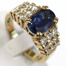 画像3: K18サファイアダイヤモンドリング S2.643 D0.97 8.8g #15 ソーティング (3)