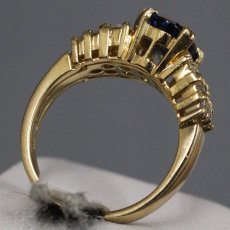 画像5: K18サファイアダイヤモンドリング S2.643 D0.97 8.8g #15 ソーティング (5)