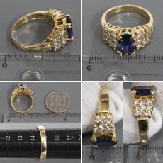 画像8: K18サファイアダイヤモンドリング S2.643 D0.97 8.8g #15 ソーティング (8)