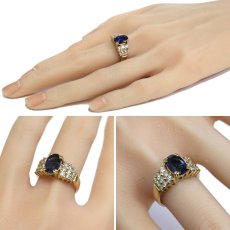 画像9: K18サファイアダイヤモンドリング S2.643 D0.97 8.8g #15 ソーティング (9)