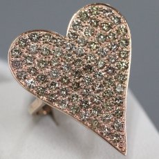 画像1: K18PGダイヤモンドリング ハートモチーフ D2.00 4.0g #12 (1)