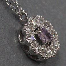 画像2: Pt950/850パープルダイヤモンド/ダイヤモンドネックレス D0.088 D0.11 2.3g AJ付45cm 鑑定書 (2)