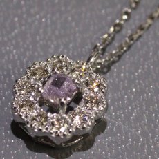 画像3: Pt950/850パープルダイヤモンド/ダイヤモンドネックレス D0.088 D0.11 2.3g AJ付45cm 鑑定書 (3)