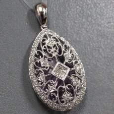 画像1: K18WGアメジストダイヤモンドペンダントトップ AM10.50 D0.56 8.8g (1)