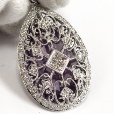 画像3: K18WGアメジストダイヤモンドペンダントトップ AM10.50 D0.56 8.8g (3)