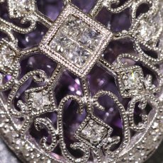 画像4: K18WGアメジストダイヤモンドペンダントトップ AM10.50 D0.56 8.8g (4)