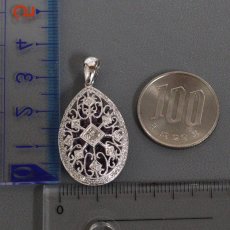 画像9: K18WGアメジストダイヤモンドペンダントトップ AM10.50 D0.56 8.8g (9)