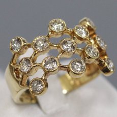 画像1: K18ダイヤモンドリング D0.90 5.4g #14 (1)