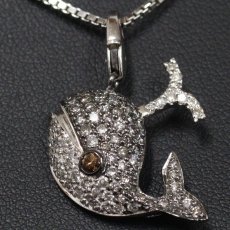 画像8: K18WGダイヤモンドペンダントトップ クジラモチーフ D1.00 3.6g (8)