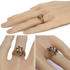 画像10: K18サファイアダイヤモンドリング フラワーモチーフ S0.46 D0.16 4.0g #11 (10)