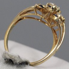 画像5: K18サファイアダイヤモンドリング フラワーモチーフ S0.46 D0.16 4.0g #11 (5)