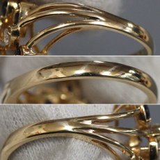 画像6: K18サファイアダイヤモンドリング フラワーモチーフ S0.46 D0.16 4.0g #11 (6)