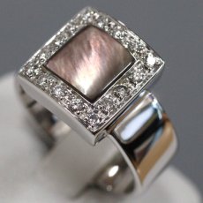 画像1: K18WGシェルダイヤモンドリング D0.26 10.0g #13 (1)