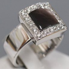 画像2: K18WGシェルダイヤモンドリング D0.26 10.0g #13 (2)