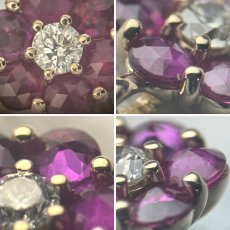 画像4: K18ルビーダイヤモンドペンダント フラワーモチーフ R0.35 D0.05 1.9g 43cm (4)