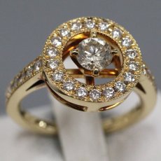 画像1: K18ダイヤモンドリング D0.416 D0.388 6.3g #8 (1)