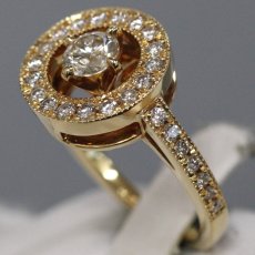 画像2: K18ダイヤモンドリング D0.416 D0.388 6.3g #8 (2)