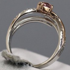 画像5: Pt950/K18PGピンクサファイアルビーダイヤモンドリング S0.43 R0.31 D0.21 5.7g #12 (5)