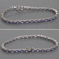 画像2: K18WGタンザナイトダイヤモンドテニスブレスレット TZ5.00 D0.50 8.9g 17cm (2)