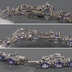 画像5: K18WGタンザナイトダイヤモンドテニスブレスレット TZ5.00 D0.50 8.9g 17cm (5)