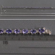 画像8: K18WGタンザナイトダイヤモンドテニスブレスレット TZ5.00 D0.50 8.9g 17cm (8)