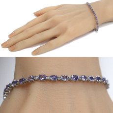 画像9: K18WGタンザナイトダイヤモンドテニスブレスレット TZ5.00 D0.50 8.9g 17cm (9)