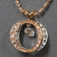 画像1: K18PG/Pt900ダイヤモンドネックレス D0.25 D0.25 4.9g AJ付45cm (1)
