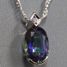 画像1: Pt900/850バイカラートパーズダイヤモンドペンダント T6.57 D0.02 9.8g 42cm 鑑別書 (1)