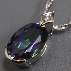 画像3: Pt900/850バイカラートパーズダイヤモンドペンダント T6.57 D0.02 9.8g 42cm 鑑別書 (3)