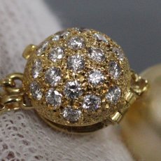 画像5: ミキモト K18ゴールデンパールダイヤモンドネックレス 9.0-9.6mm 17.7g AJ付44-54cm (5)