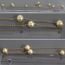 画像9: ミキモト K18ゴールデンパールダイヤモンドネックレス 9.0-9.6mm 17.7g AJ付44-54cm (9)