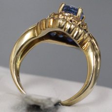 画像5: K18サファイアダイヤモンドリング S1.17 S1.11 D0.38 7.9g #8 (5)