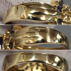 画像6: K18サファイアダイヤモンドリング S1.17 S1.11 D0.38 7.9g #8 (6)