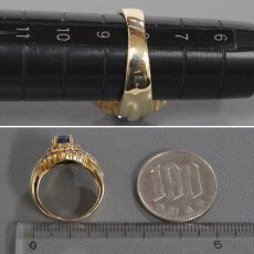 画像8: K18サファイアダイヤモンドリング S1.17 S1.11 D0.38 7.9g #8 (8)