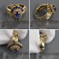 画像9: K18サファイアダイヤモンドリング S1.17 S1.11 D0.38 7.9g #8 (9)