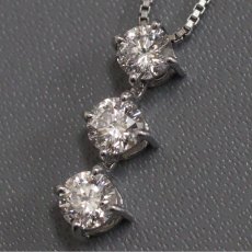 画像2: トリロジー Pt900/850ダイヤモンドネックレス D1.034 4.4g AJ付45cm 鑑定書 (2)