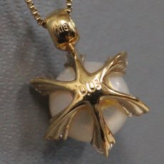 画像5: K18パールダイヤモンドネックレス D0.08 2.4g パール6.9mm 44cm (5)