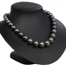 画像2: ブラックパールネックレスイヤリングペンダントセット シルバー/925金具 鑑別書 42cm (2)