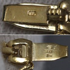 画像10: 750ルビーダイヤモンドブレスレット D0.15 12.7g 18cm (10)