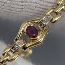 画像3: 750ルビーダイヤモンドブレスレット D0.15 12.7g 18cm (3)