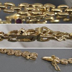 画像5: 750ルビーダイヤモンドブレスレット D0.15 12.7g 18cm (5)