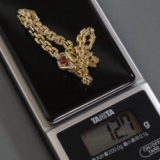 画像8: 750ルビーダイヤモンドブレスレット D0.15 12.7g 18cm (8)
