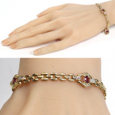 画像9: 750ルビーダイヤモンドブレスレット D0.15 12.7g 18cm (9)