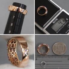 画像8: K18PGルビーダイヤモンドリング R0.60 D0.60 4.7g #6 (8)