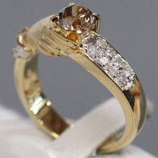 画像2: K18ダイヤモンドリング ハンドモチーフ D0.55 D0.13 6.2g #12 (2)