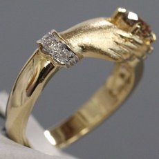 画像3: K18ダイヤモンドリング ハンドモチーフ D0.55 D0.13 6.2g #12 (3)